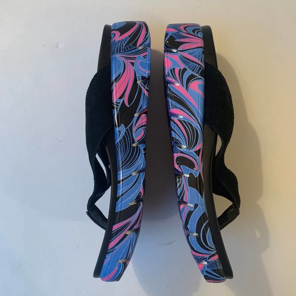 Alegria Astara I Got You Babe Black Purple Thong Platform Sandal Flip Flop 37 7 - Picture 5 of 10